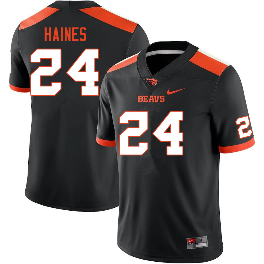 Men #24 Gavin Haines Oregon State Beavers College Football Jerseys Sale-Black